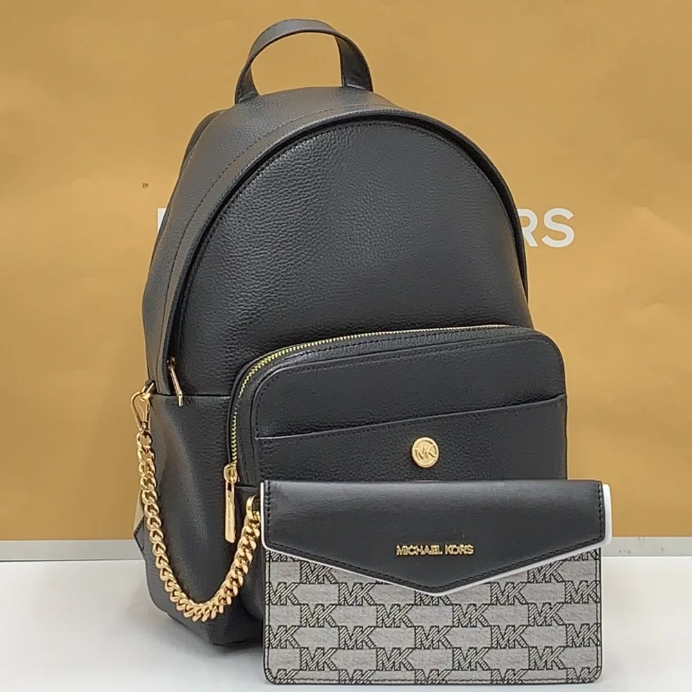 MICHAEL KORS BLACK COLOR Maisie Medium Pebbled Leather 2-in-1 Backpack